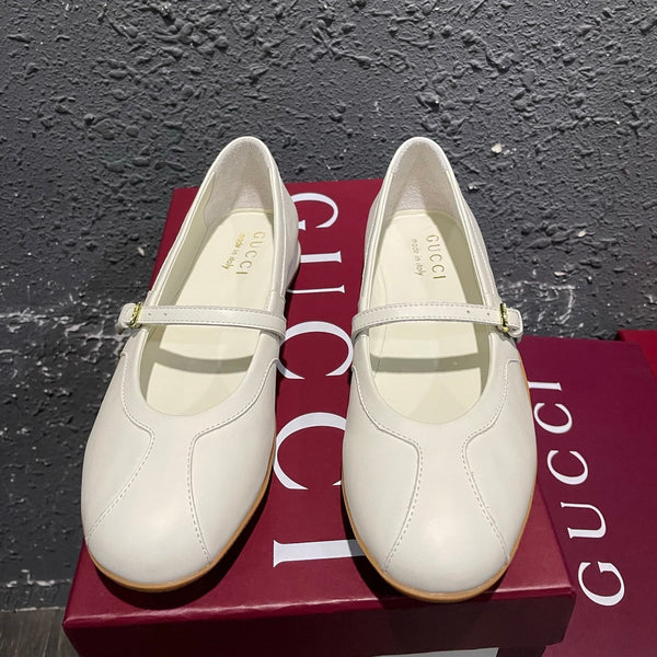 GG Shift Ballerina Cream Leather 787923