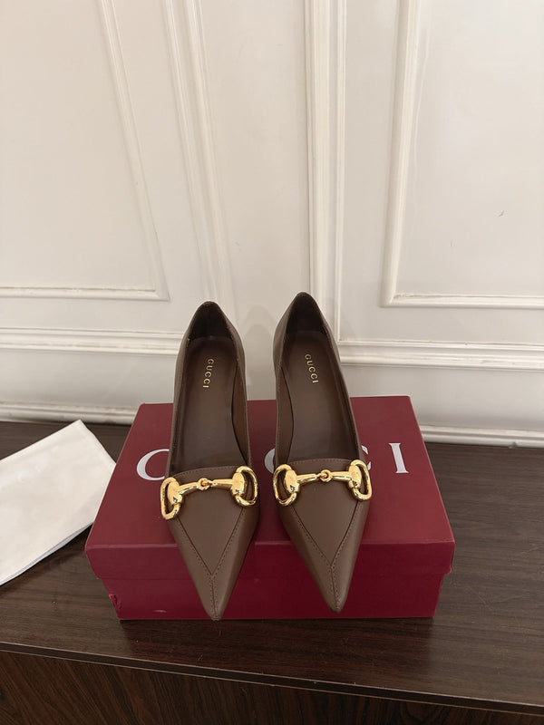 GG Boulevard Pumps 7.5cm Coffee Leather 888852