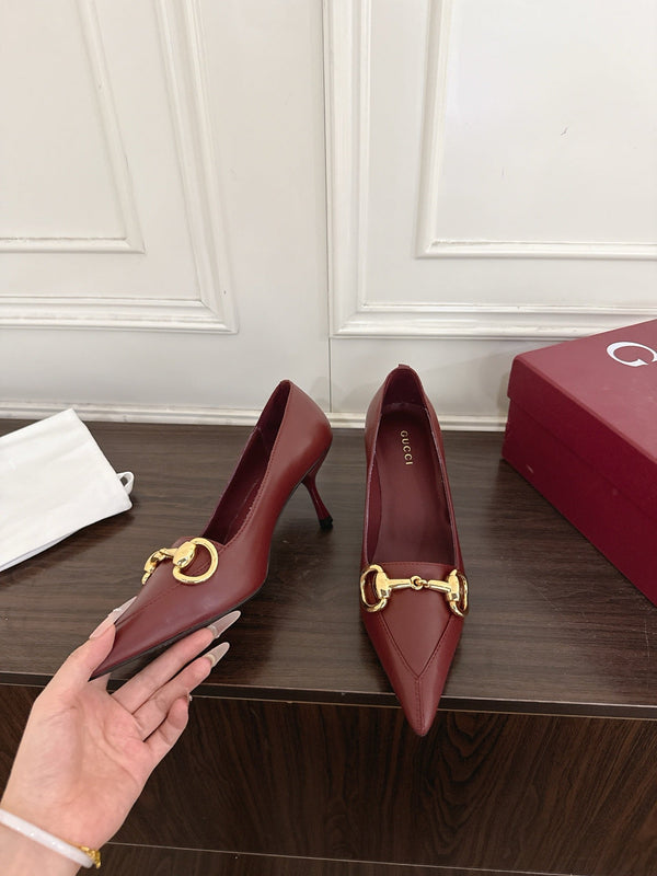 GG Boulevard Pumps 7.5cm Burgundy Leather 888855