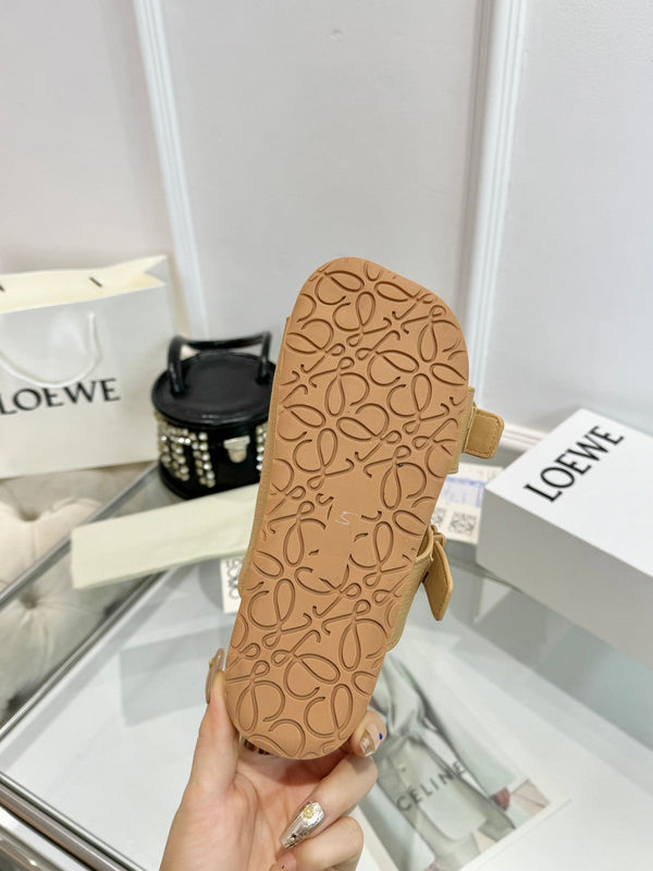 Loewe Ease Leather Slide Beige Sheepskin 246541