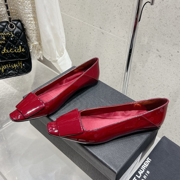 BALLERINA IN VITELLO VERNICIATO ROSSO RUBINO