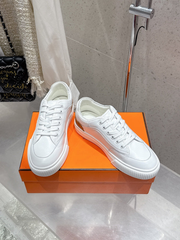 HM Get Sneaker Bianco misto Caramello Pelle di vacchetta 204756