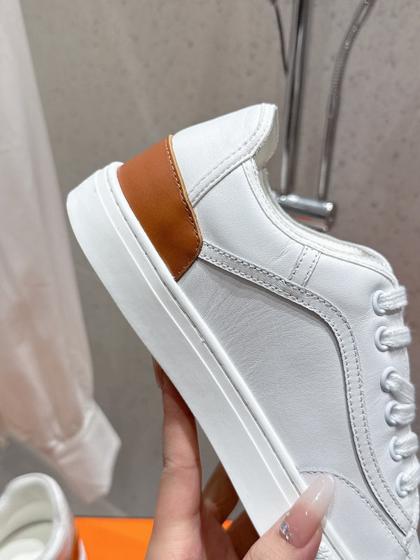 HM Get Sneaker Bianco misto Caramello Pelle di vacchetta 204756