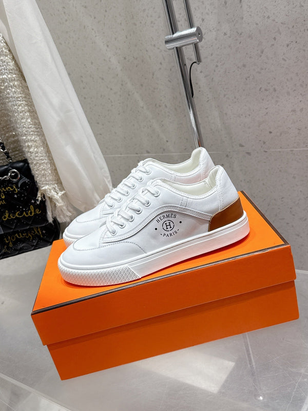 HM Get Sneaker Bianco misto Caramello Pelle di vacchetta 204756