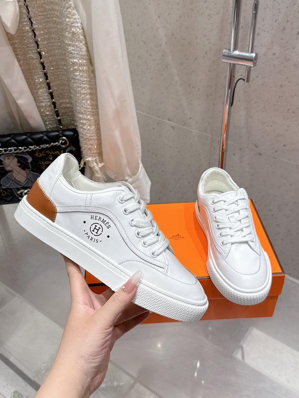 HM Get Sneaker Bianco misto Caramello Pelle di vacchetta 204756