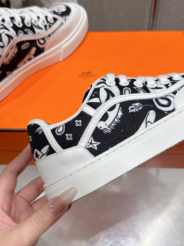Sneaker HM Get Nero mix Bianco Denim e Pelle di Vitello 204764