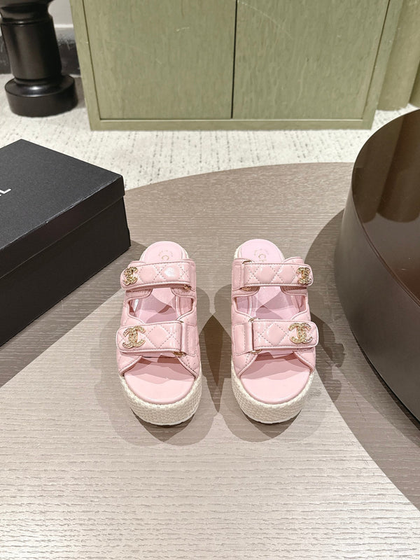 CC 26s Dad Platform Sandal Mule Light Pink Sheepskin 762873
