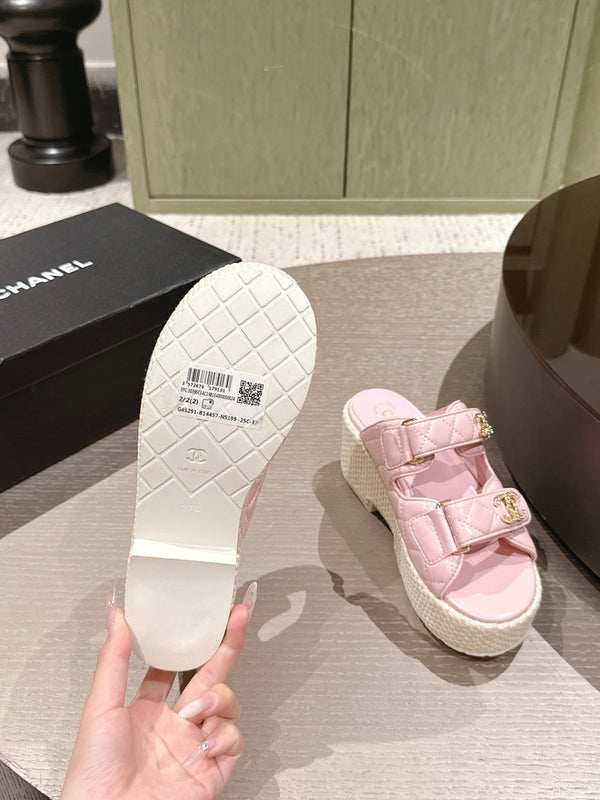 CC 26s Dad Platform Sandal Mule Light Pink Sheepskin 762873