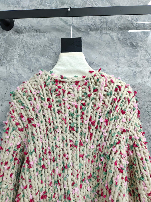 Chanel 2025 Cardigan Multicolore en Cachemire Crocheté à la Main 327002