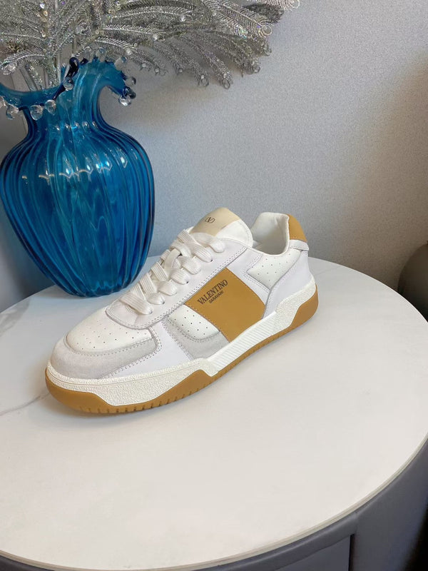 VT 25S Casual Sneakers White Tan Cowhide 563096