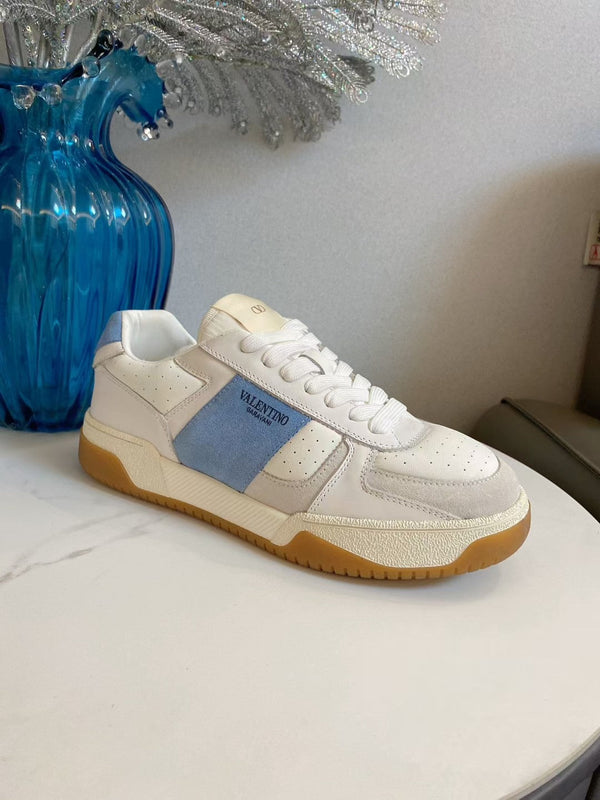 Baskets décontractées VT 25S Blanc Bleu Cuir de vachette Daim 563097