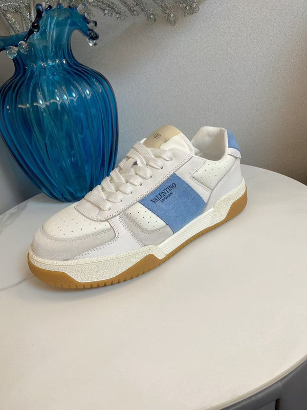 Baskets décontractées VT 25S Blanc Bleu Cuir de vachette Daim 563097
