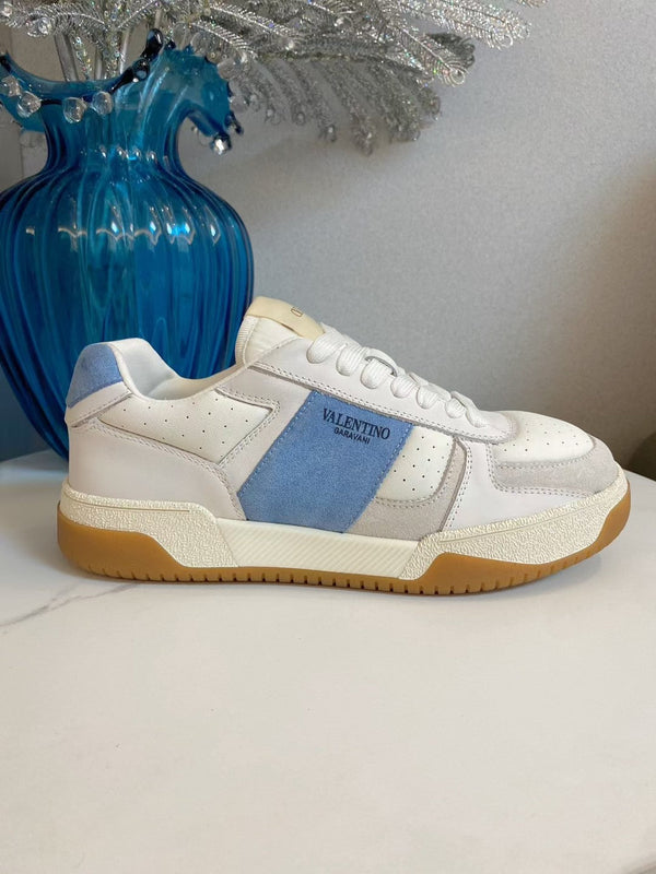 Baskets décontractées VT 25S Blanc Bleu Cuir de vachette Daim 563097