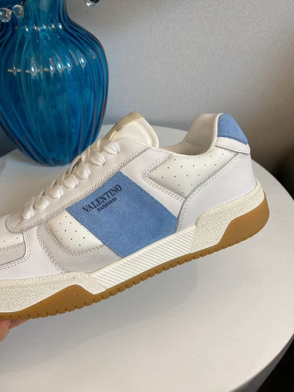 Baskets décontractées VT 25S Blanc Bleu Cuir de vachette Daim 563097