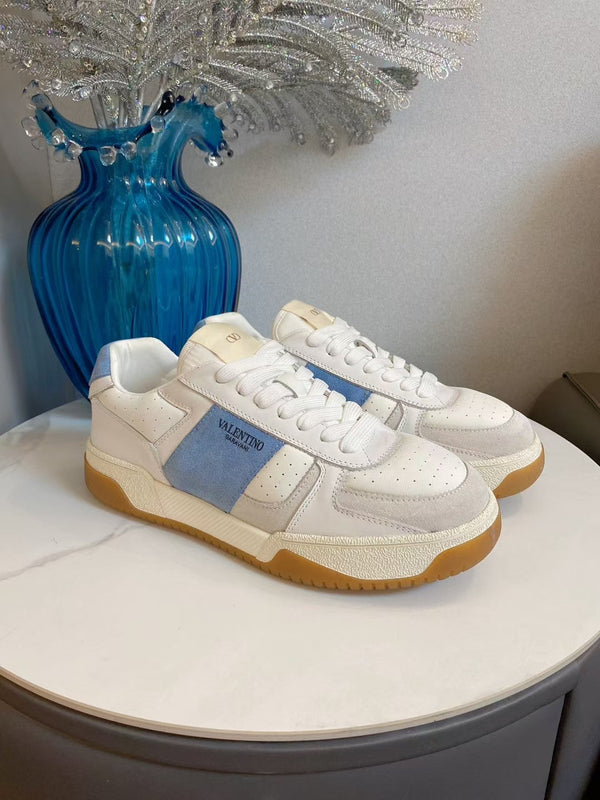 Baskets décontractées VT 25S Blanc Bleu Cuir de vachette Daim 563097