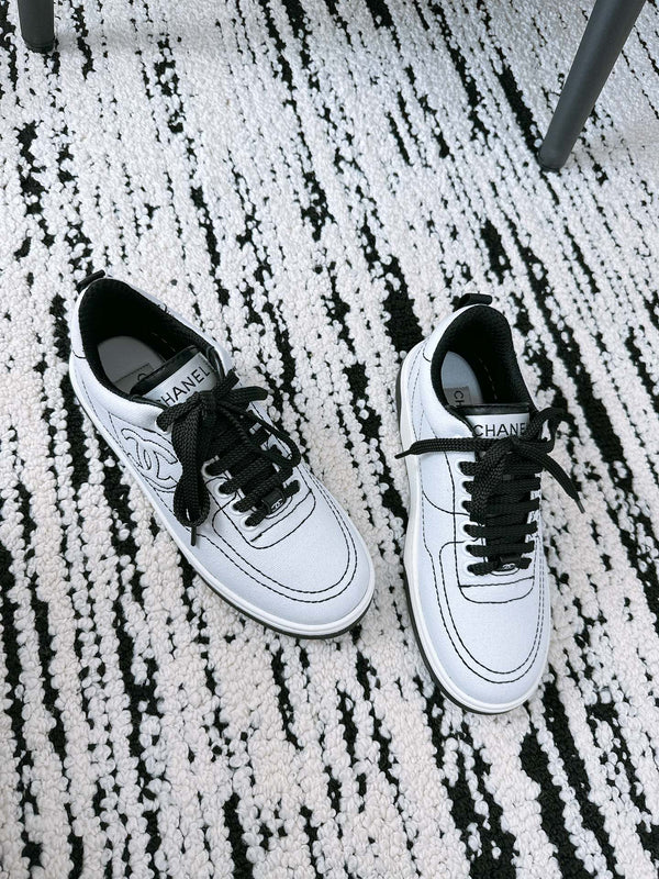 CC Sneaker In White Canvas Fabric 144501