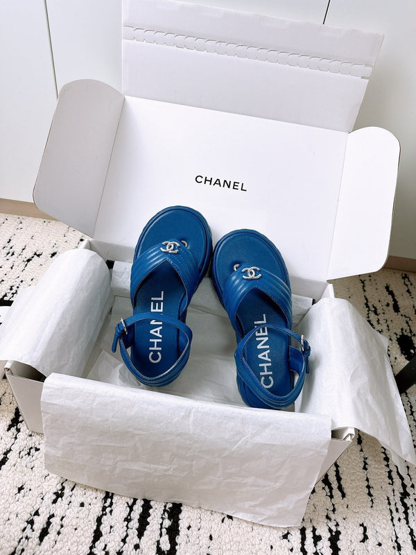 Sandali CC in pelle di agnello blu 144532