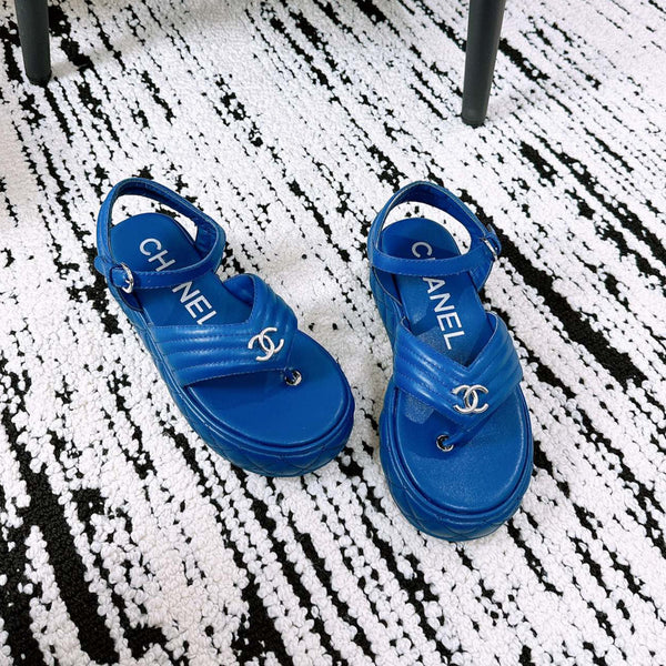 Sandali CC in pelle di agnello blu 144532