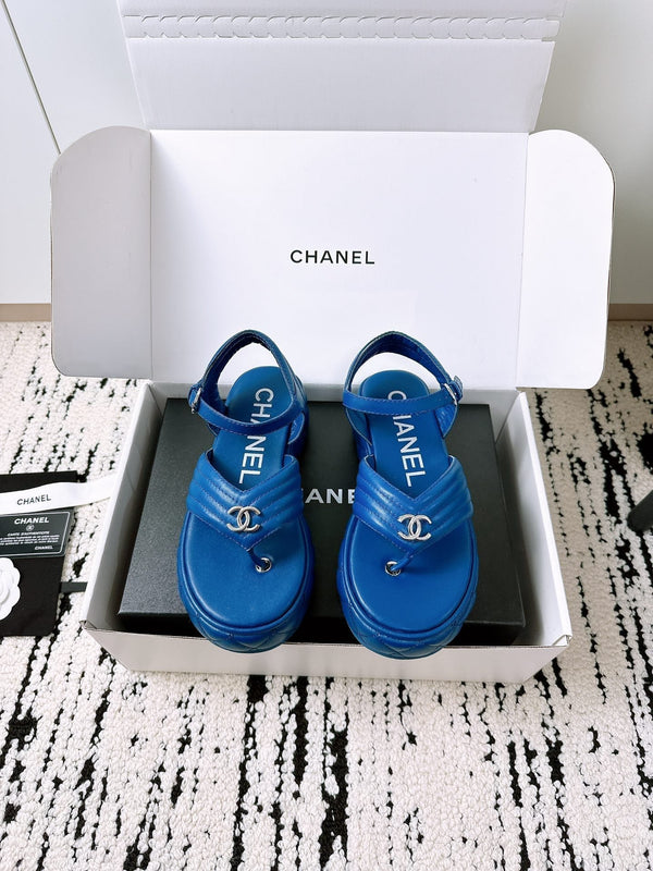 Sandali CC in pelle di agnello blu 144532