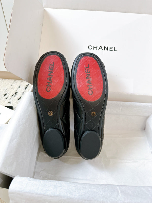 CC 25 Kangpeng Ballet Flats Black Leather 300172
