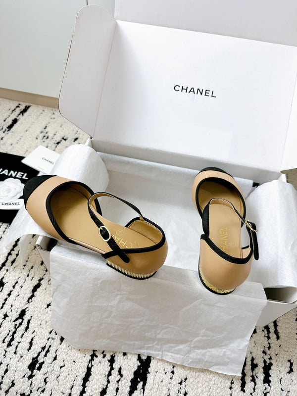 CC 25 Marry Jane Beige Pelle di mucca importata 300175