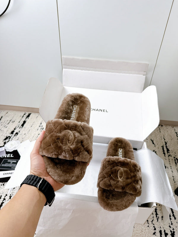 CC 25s Slippers 50mm Brown Wool 433604