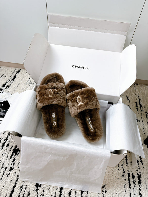 CC 25s Slippers 50mm Brown Wool 433604