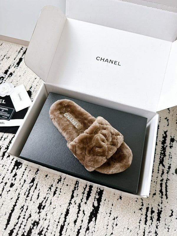 CC 25s Slippers 50mm Brown Wool 433604