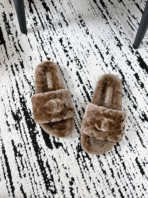 CC 25s Slippers 50mm Brown Wool 433604