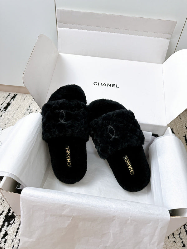 CC 25s Slippers 50mm Black Wool 433606
