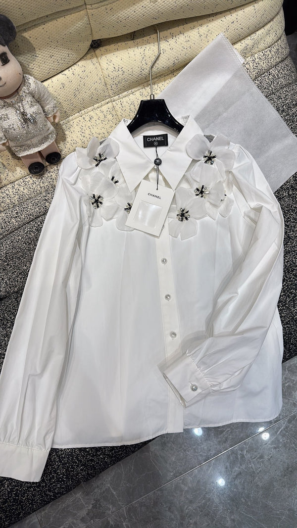 CC Shirt White mix Black Cotton
