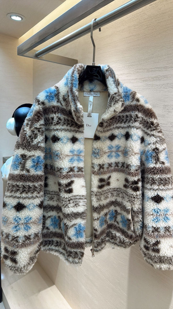 Manteau Dior 2025 Laine mélange de couleurs blanc