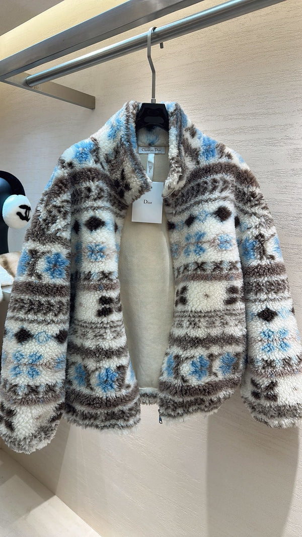 Manteau Dior 2025 Laine mélange de couleurs blanc