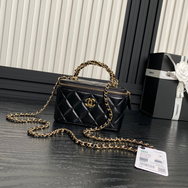 CC 24B Mallette de beauté 17cm Cuir de veau noir 286208