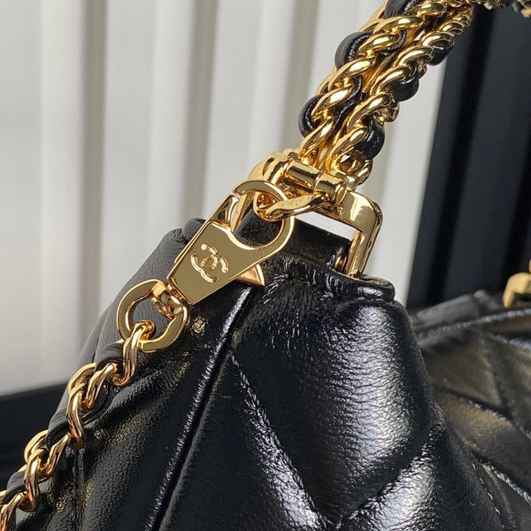Sac Hobo CC 24B Cuir de veau noir 286206