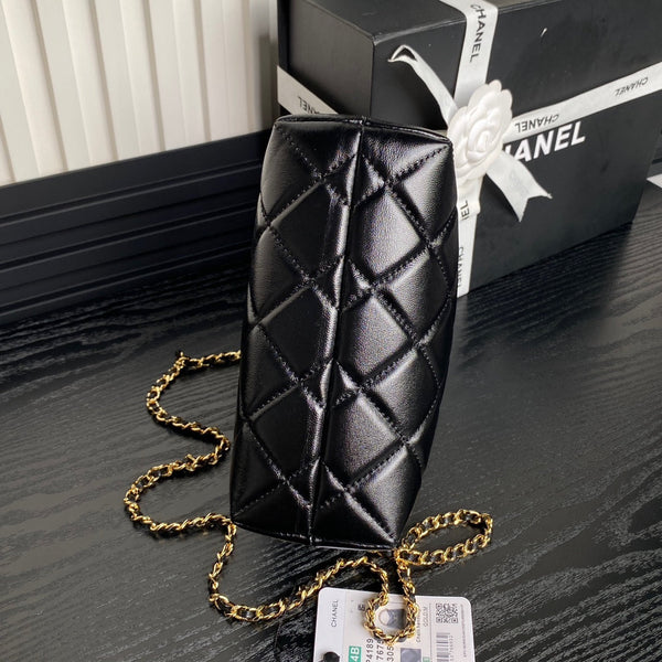 Sac Hobo CC 24B Cuir de veau noir 286206