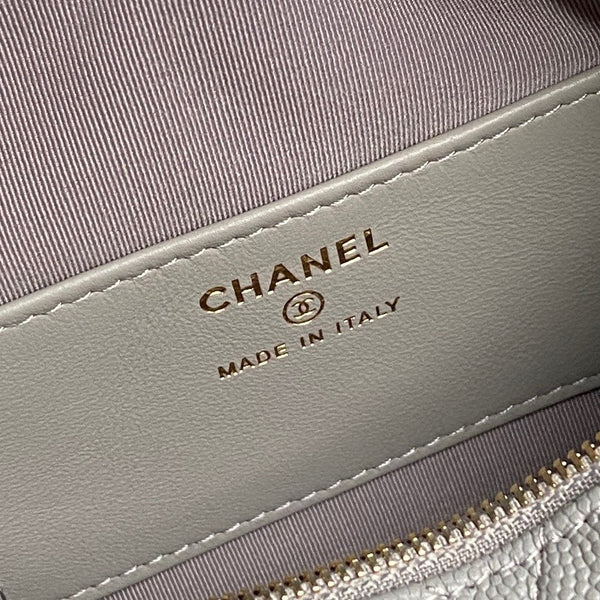 Borsa Hobo CC 25C 21,5 cm con manico superiore in pelle di vitello martellata grigia