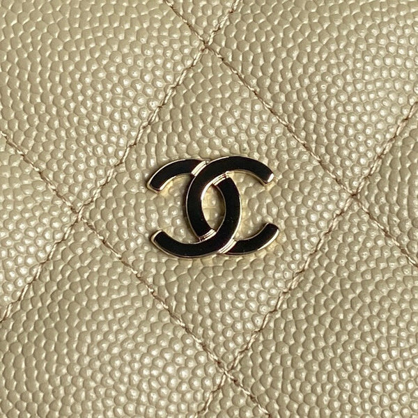 Borsa Hobo CC 25C 21,5 cm con manico superiore in pelle di vitello martellata beige