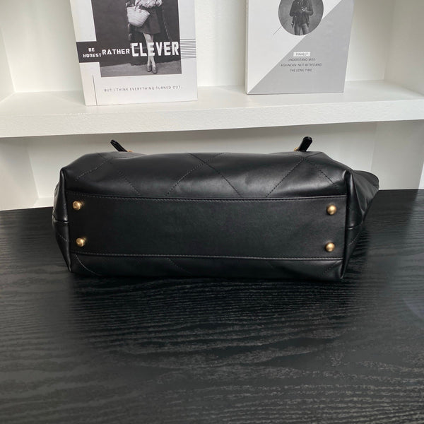 Chanel 2025 Maxi Hobo Bag 47cm Black Soft Calfskin 322113