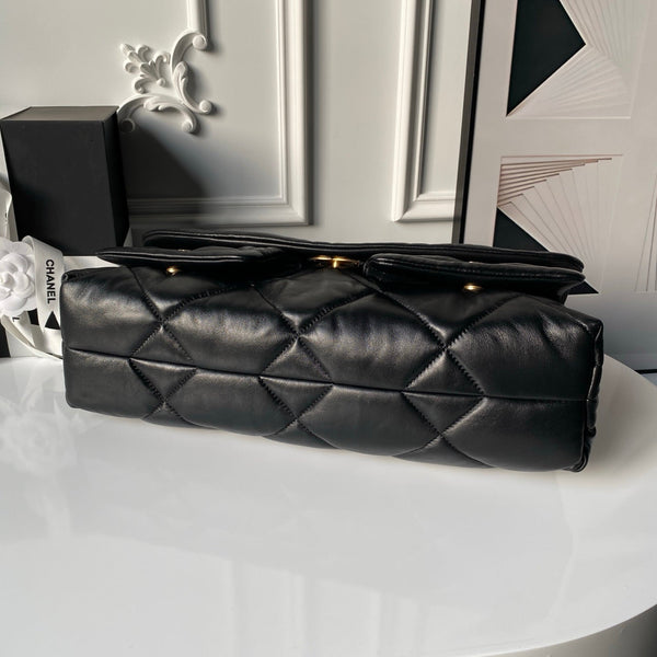 CC 26s Flap Bag 45cm In Black Lambskin With Gold Hardware