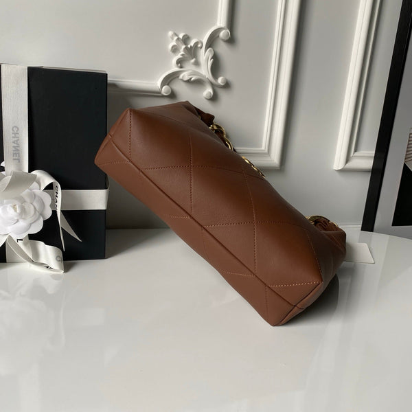 CC 2025 Hobo Bag Brown Calfskin Gold Hardware 298485