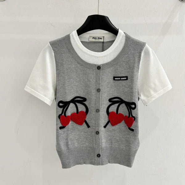 Miu 2026 Shirt Grey White Wool 642725