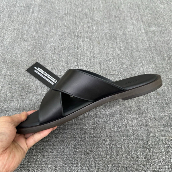 Zegna Men's Sandal Full Black Leather 144950