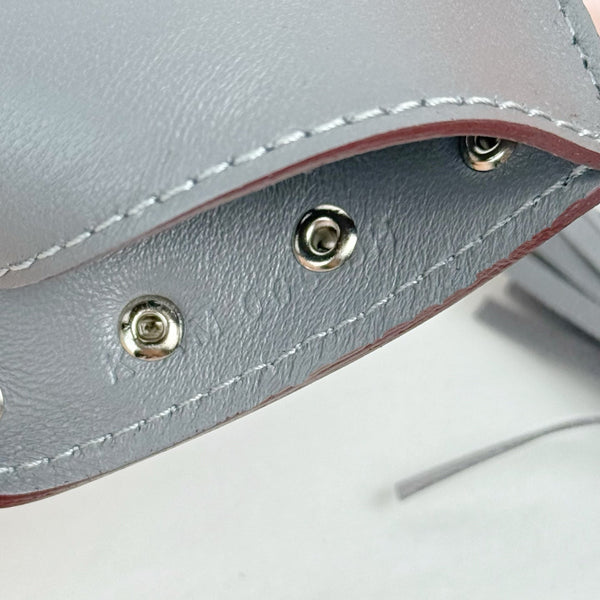 HM Rodeo Robeo Coeur Pony Bag Charm With Silver-tone Studs Gray Lambskin
