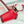 HM Budy Puppy Pendant Charm White Red Wool Cowhide