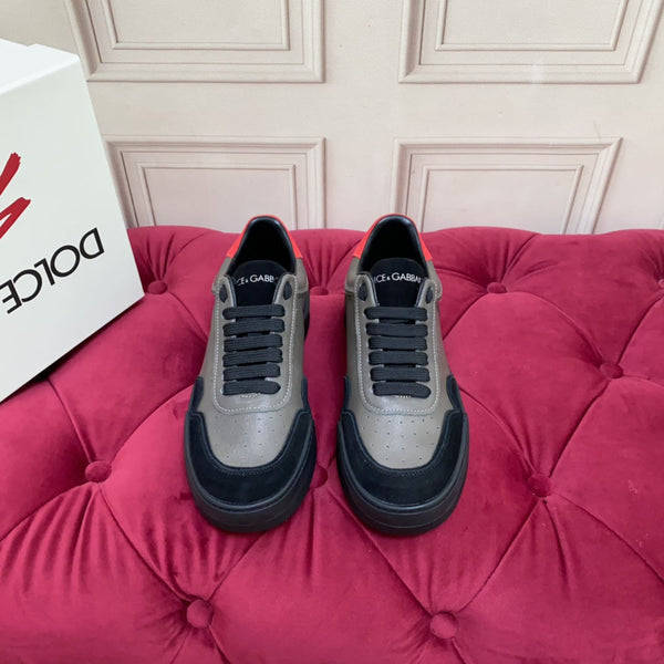 DC 24 New Roma Sneakers Grey Black Red Cowhide & Sheepskin 100861
