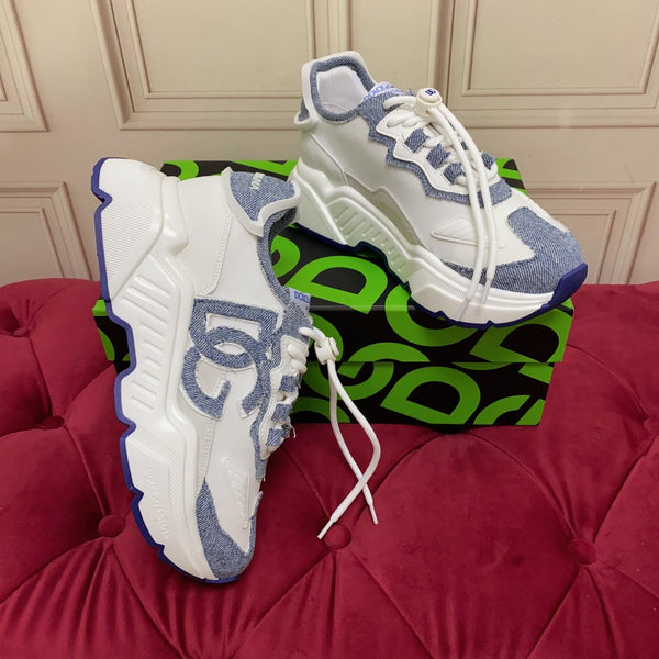 DC 24 Daymaster Sneakers White Blue Cowhide & Demin 167335