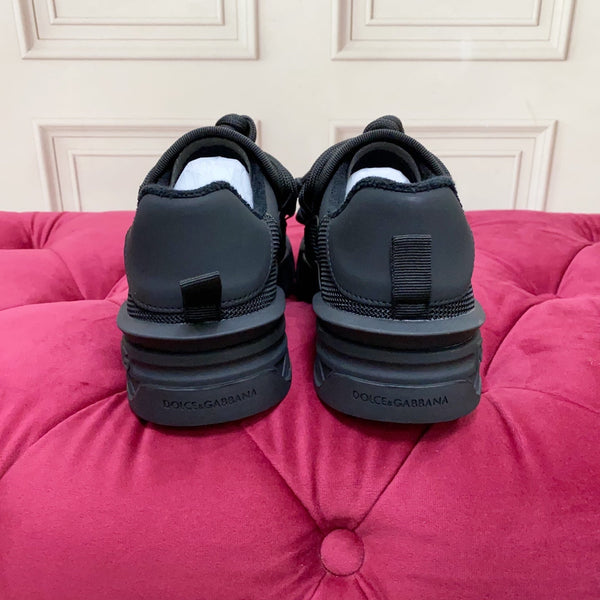 Chaussures de sport décontractées DC 25 cuir de vachette noir et maille 232263