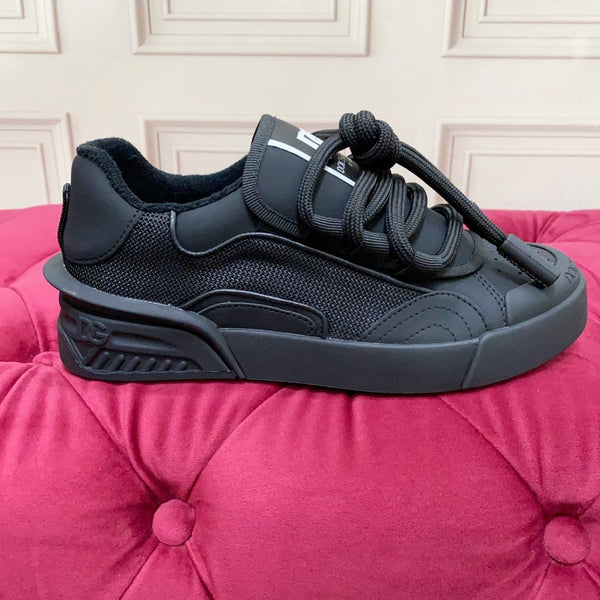 Chaussures de sport décontractées DC 25 cuir de vachette noir et maille 232263