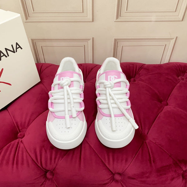 DC 25 Casual Sports Shoes White Pink Cowhide & Mesh 232259